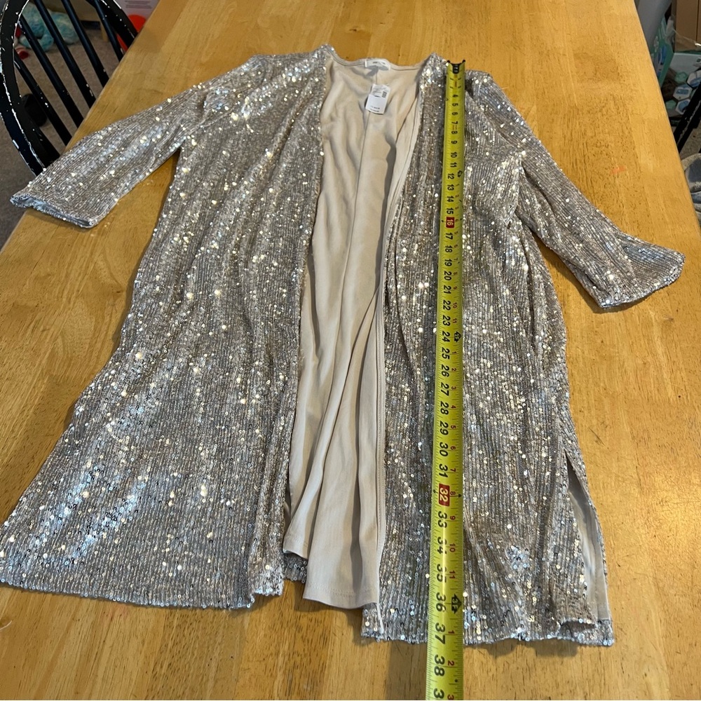 Silver Sequin Women's Sweater - Picture 5 of 8